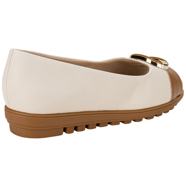 Sapatilha Peep toe Feminina Anabela Piccadilly Off-white 112007