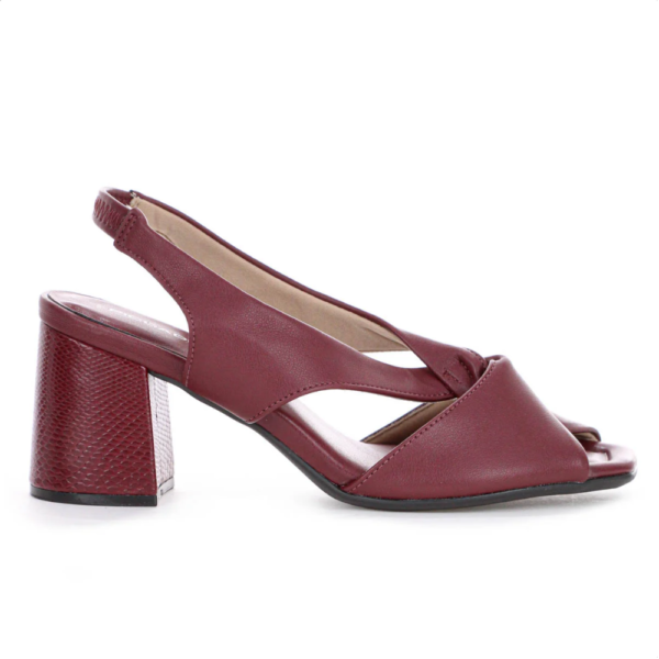 Sandália Feminina Piccadilly Salto Bloco Vinho 626010