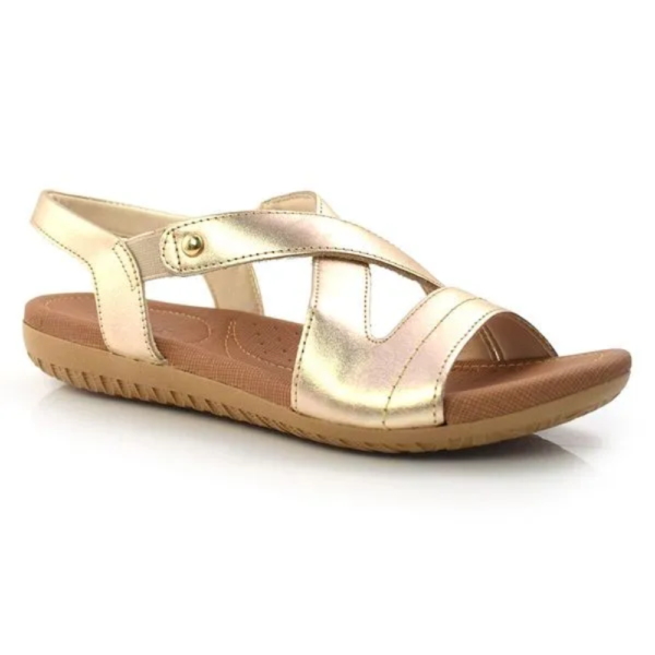 Sandália Usaflex Plataforma Dourado R1804