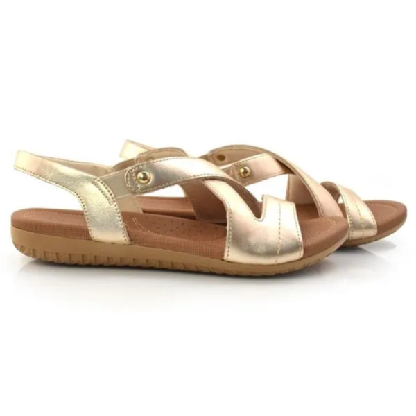 Sandália Usaflex Plataforma Dourado R1804