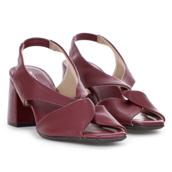 Sandália Feminina Piccadilly Salto Bloco Vinho 626010