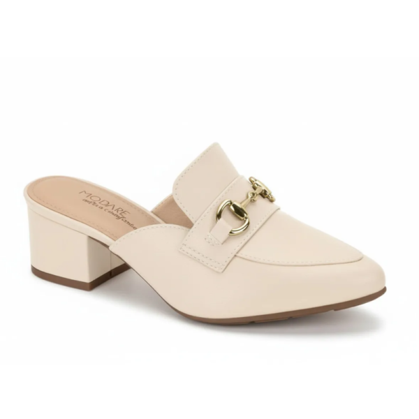 Mocassim Feminino Modare Salto Bloco Médio Off-white 7340.124.21736.83517
