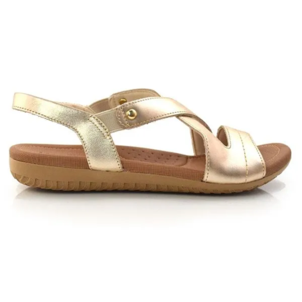 Sandália Usaflex Plataforma Dourado R1804
