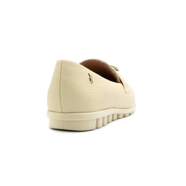 Mocassim Feminino Usaflex em Couro Off-white AL3404