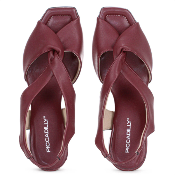 Sandália Feminina Piccadilly Salto Bloco Vinho 626010