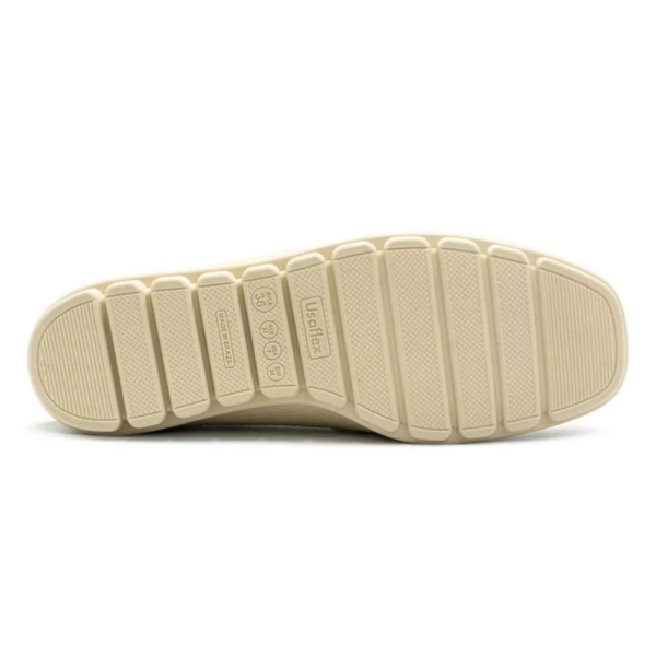 Mocassim Feminino Usaflex em Couro Off-white AL3404