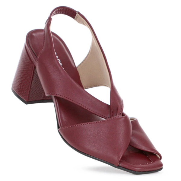 Sandália Feminina Piccadilly Salto Bloco Vinho 626010