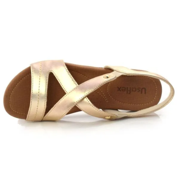 Sandália Usaflex Plataforma Dourado R1804