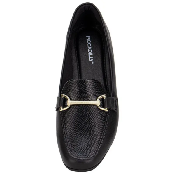 Mocassim Raquel Salto Baixo Piccadilly Preto 250266