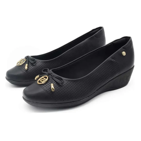 Sapatilha Feminina Anabela Santinelli Bico Redondo Preto 1660-004-252
