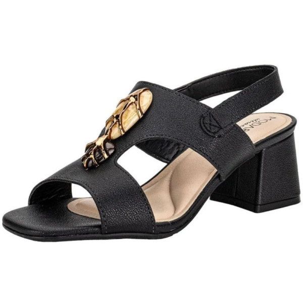 Sandália Feminina Modare Marrom Salto Blcoco Médio Preto 7172.127.21736.15745