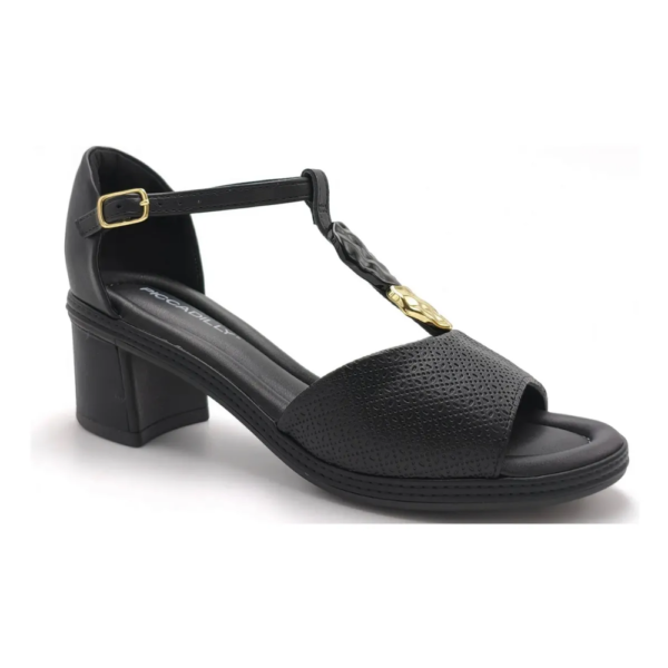 Sandália Feminina Piccadilly Salto Bloco Médio Preto 566078