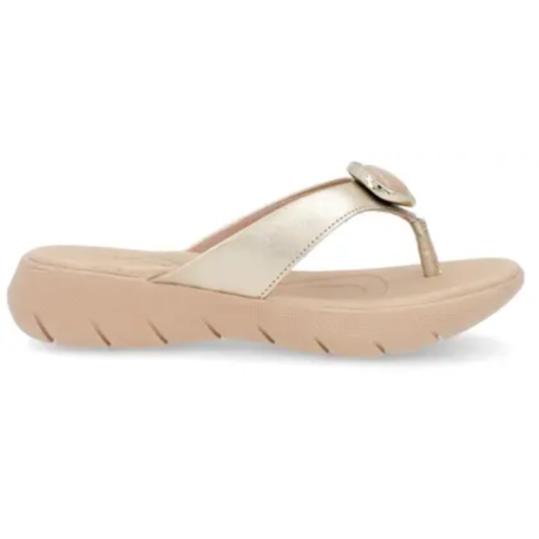 Chinelo Usaflex em Couro Dourado AL1406