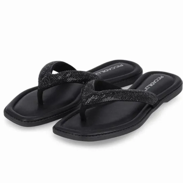 Chinelo Feminino Piccadilly Preto com Strass Preto 508039