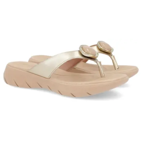 Chinelo Usaflex em Couro Dourado AL1406