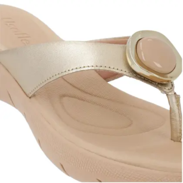 Chinelo Usaflex em Couro Dourado AL1406
