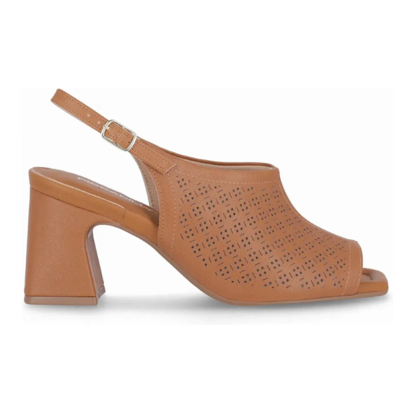 Sandália Feminina Piccadilly Salto Bloco Caramelo 626055