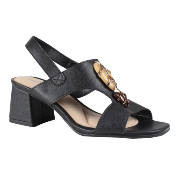 Sandália Feminina Modare Marrom Salto Blcoco Médio Preto 7172.127.21736.15745