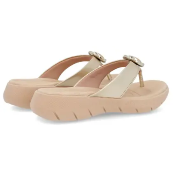 Chinelo Usaflex em Couro Dourado AL1406