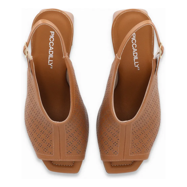 Sandália Feminina Piccadilly Salto Bloco Caramelo 626055