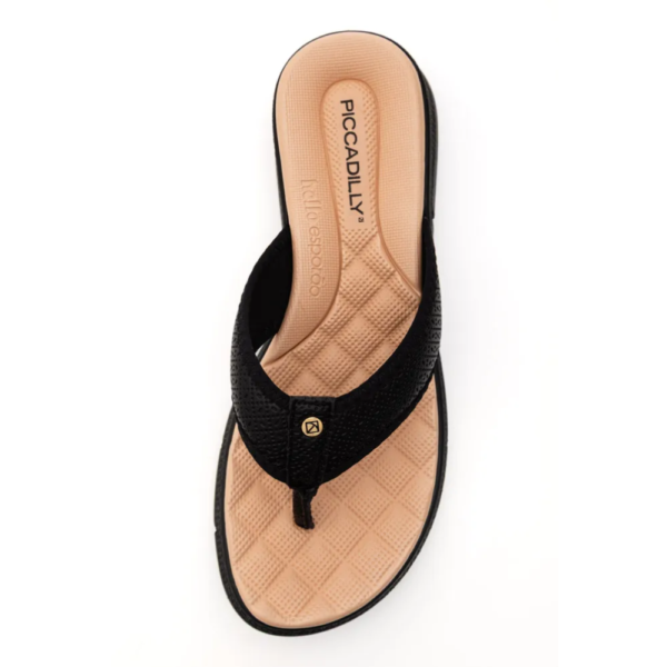 Chinelo Feminino Piccadilly Anabela Dedo Ortopédico Preto 571009