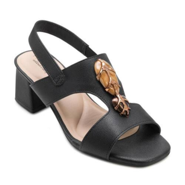 Sandália Feminina Modare Marrom Salto Blcoco Médio Preto 7172.127.21736.15745
