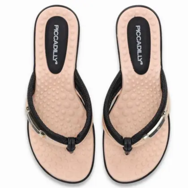 Chinelo Anabela Piccadilly Ultra Conforto Preto 500411