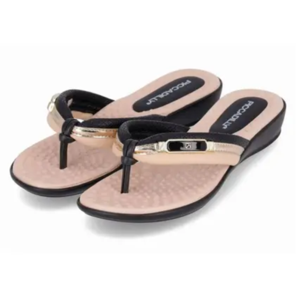 Chinelo Anabela Piccadilly Ultra Conforto Preto 500411
