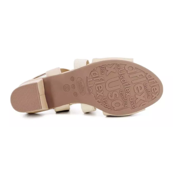 Sandália Usaflex em Couro Off-white Y8215