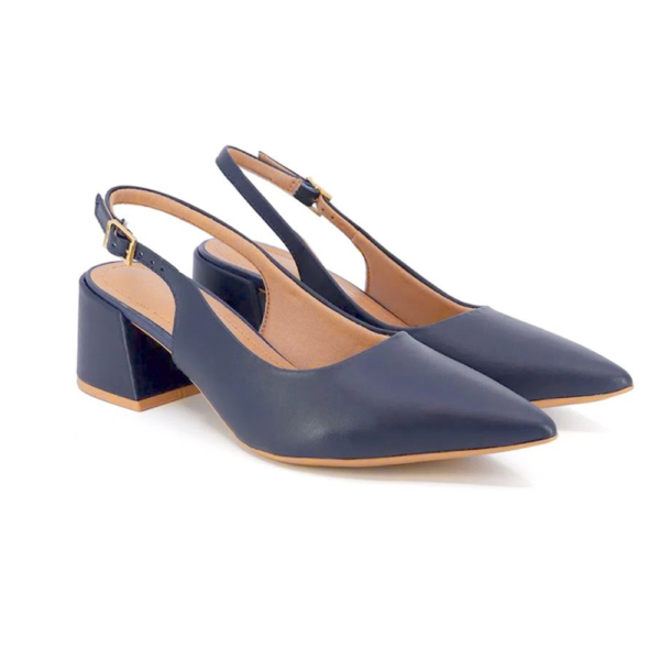 Slingback Usaflex em Couro Azul AK0202