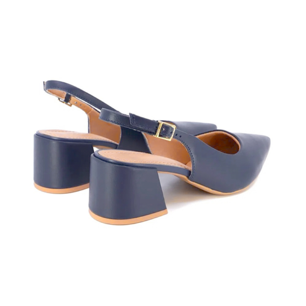 Slingback Usaflex em Couro Azul AK0202