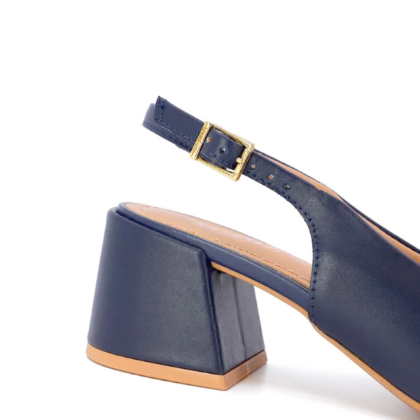 Slingback Usaflex em Couro Azul AK0202
