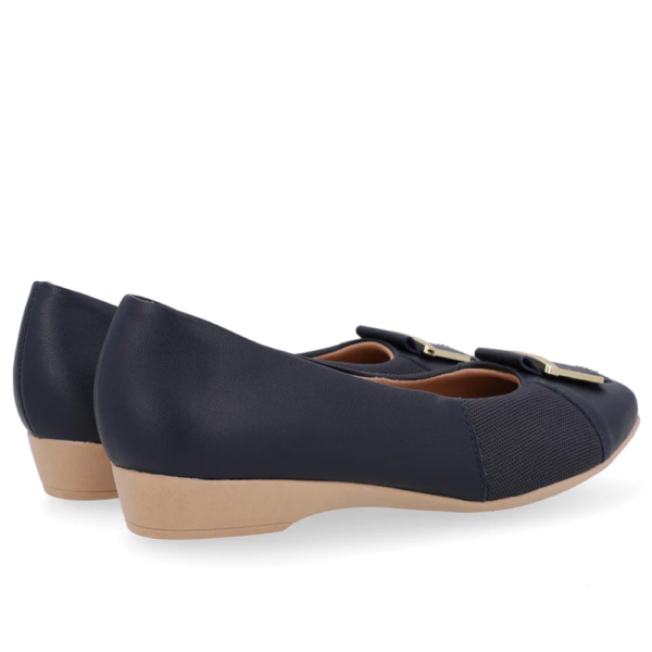 Sapatilha Feminina Usaflex em Couro Bico Redondo Azul AI1407
