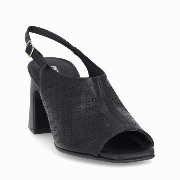 Sandália Feminina Piccadilly Salto Bloco Alto Preto 626055