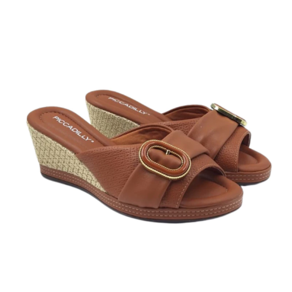 Tamanco Feminino Anabela Piccadilly Ocre 408241