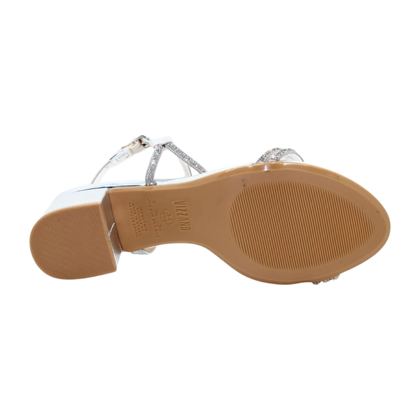 Sandália Feminina Vizzano Salto Bloco Médio Prata 6291.900.26594.41