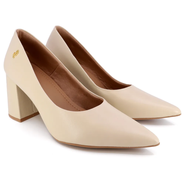 Scarpin Salto Bloco Off-white AH0511