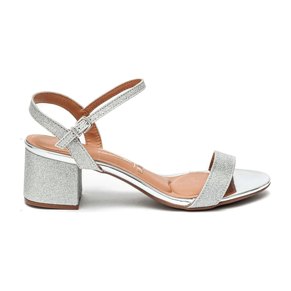 Sandália Feminina Vizzano Salto Bloco Médio Prata 6291.900.26594.41