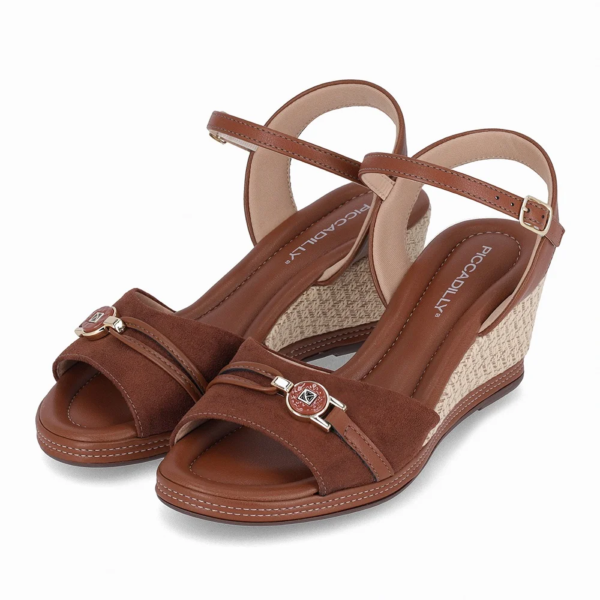Sandália Feminina Piccadilly Anabela Marrom 408243