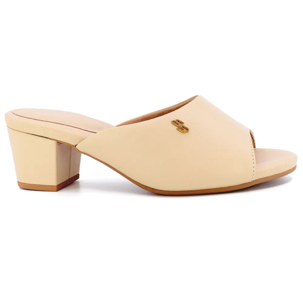 Tamanco Usaflex em Couro Off-white Y8216