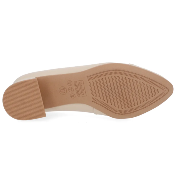 Scarpin Usaflex Salto Médio Couro Off-white AL3803