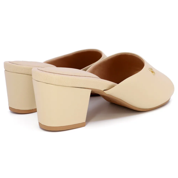 Tamanco Usaflex em Couro Off-white Y8216