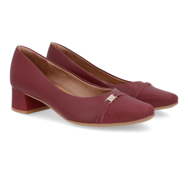 Scarpin Usaflex Salto Médio Couro Rebu AL3803