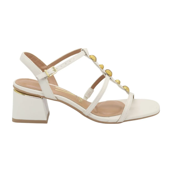 Sandália Feminina Vizzano Salto Bloco Médio Off-white 6428.153.7286.35312