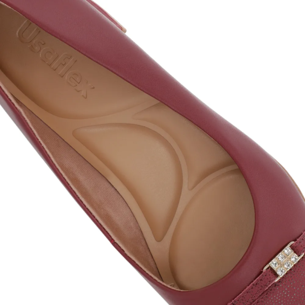 Scarpin Usaflex Salto Médio Couro Rebu AL3803