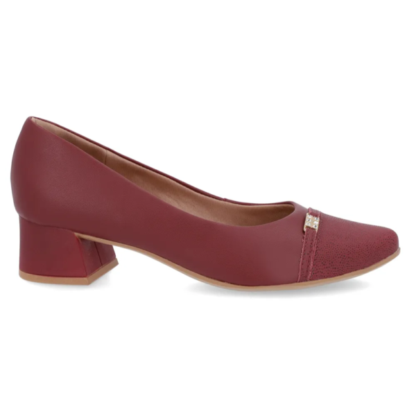 Scarpin Usaflex Salto Médio Couro Rebu AL3803
