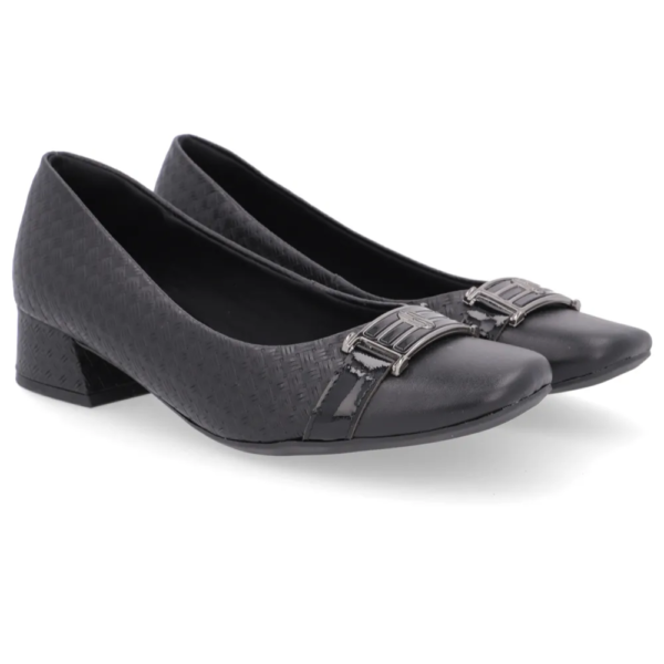 Scarpin Usaflex Salto Bloco Preto AL0803