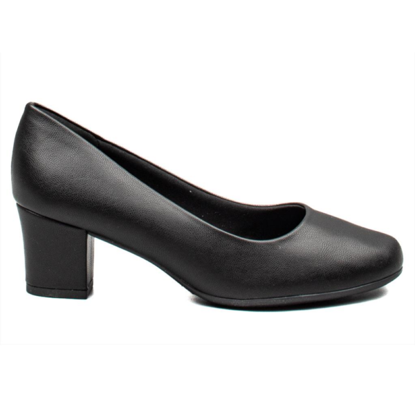 Sapato Feminino Piccadilly Salto Bloco Conforto Preto 110072-3115