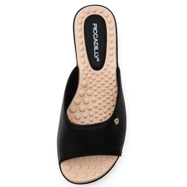 Tamanco Piccadilly Camila Feminino Rasteira Preto 500352