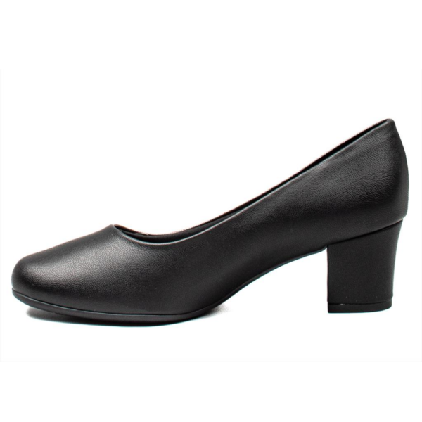 Sapato Feminino Piccadilly Salto Bloco Conforto Preto 110072-3115